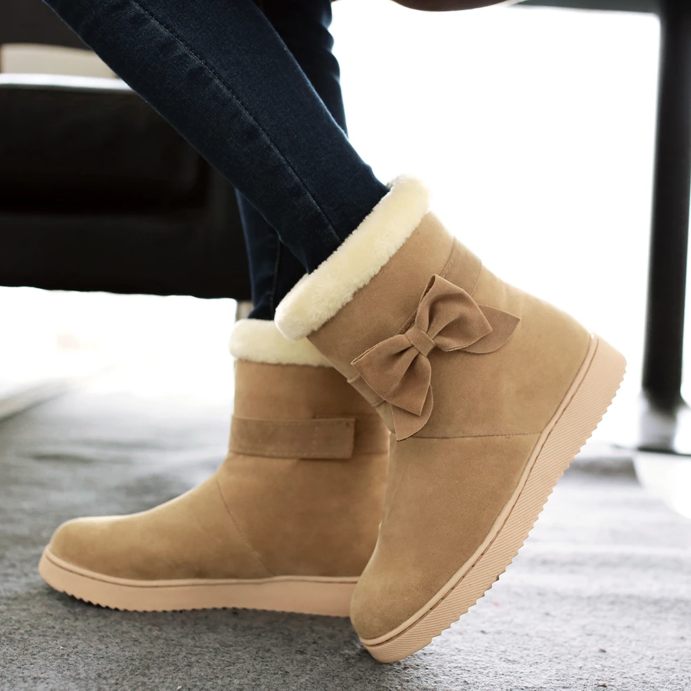 

Salu 2019 ankle boots woman High heel Snow boots women plush Top quality Australia Boots Winter Boots for women Warm Bota