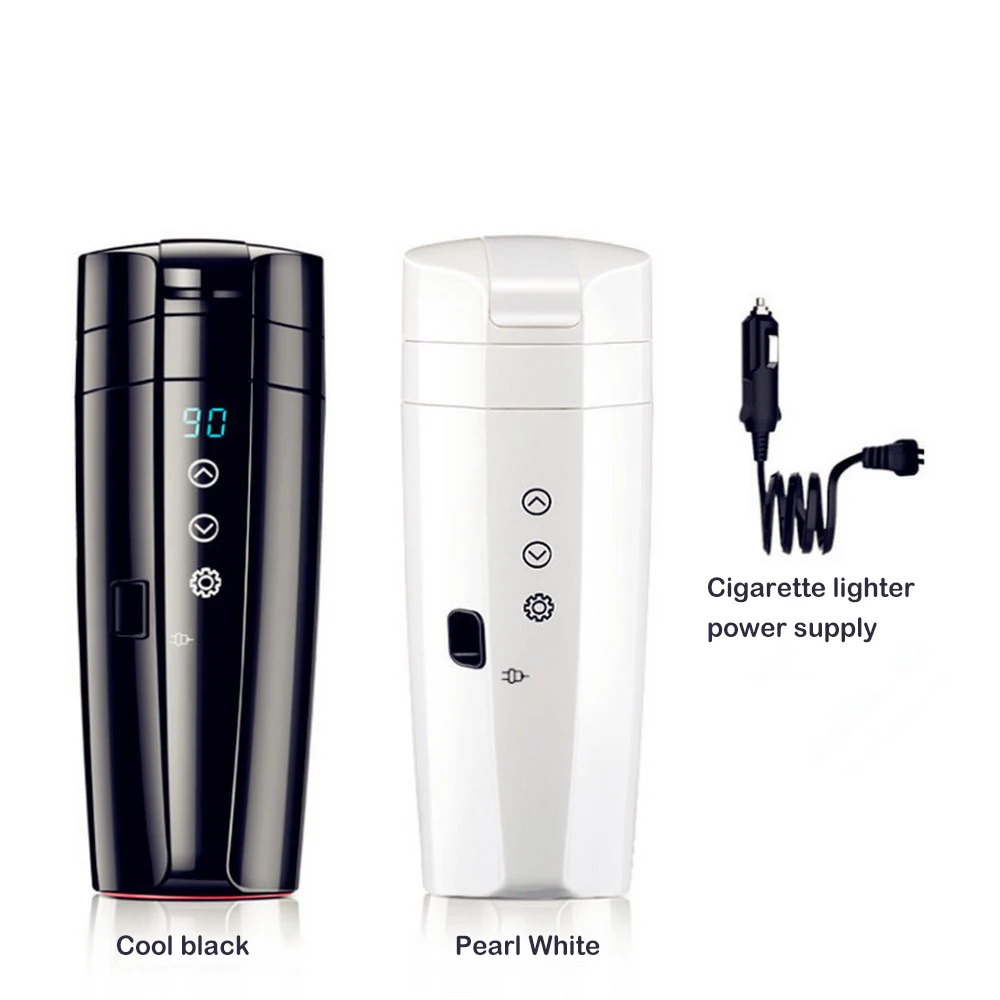 

350ML Car Heating Cup Stainless Steel Car Heating Cup 12V/24V Universal Smart Electric Heated Cup Fast Heating