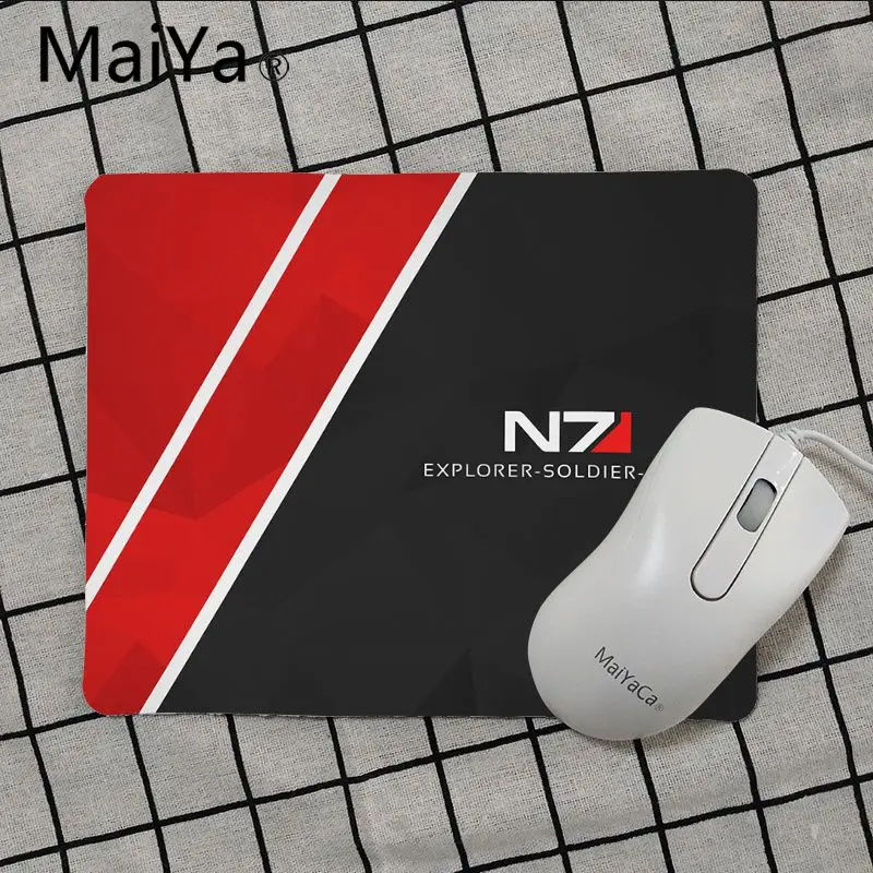 No Lock Edge18x22cm Maiya высокое качество Mass Effect N7 компьютерные игровые коврики для мыши Лидер продаж подставка под руку мышь - Цвет: No Lock Edge18x22cm