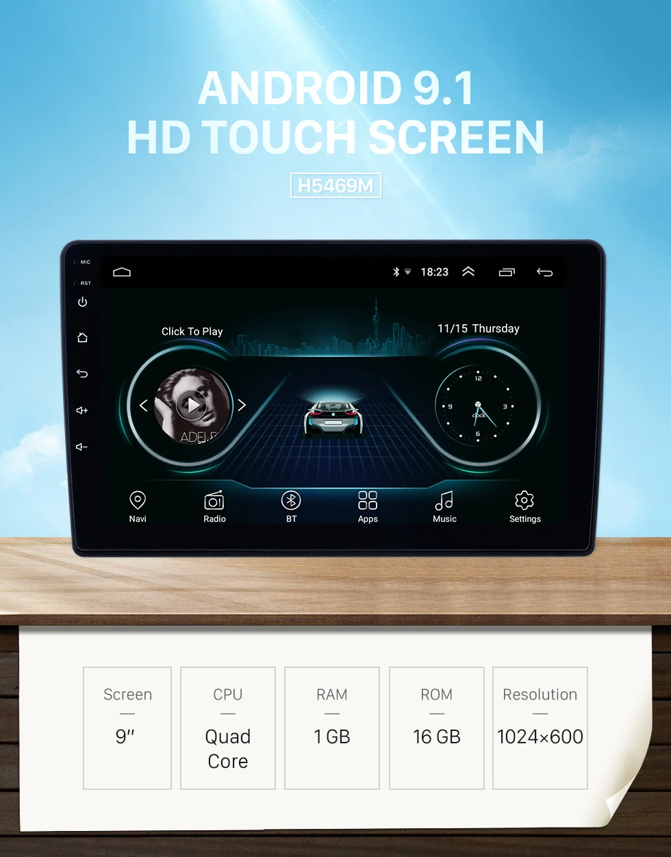 Seicane 9 дюйм, Bluetooth, GPS Автомагнитола Android 9,1 для Lada Granta 2011- с HD сенсорным экраном Поддержка Carplay резервная камера