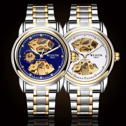 Reloj mecánico automático para hombre, cronógrafo masculino resistente al agua, luminoso, con correa de negocios, fondo transparente, a la moda, nuevo