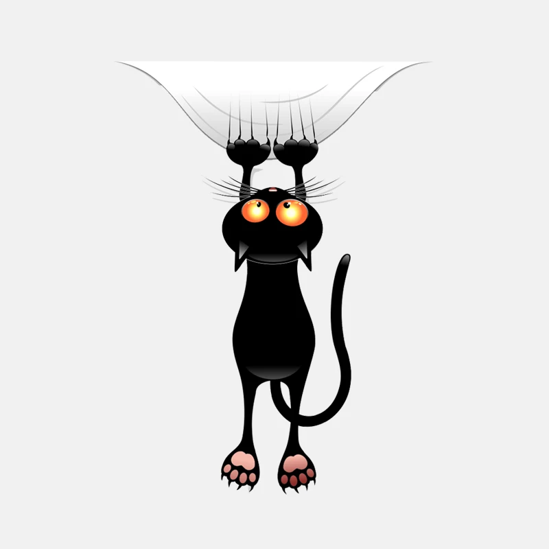 

Lovely Window Decoration Black Cat Catches Down Car Stickers Waterproof Sunscreen Bumper Windshield Boot Decals PVC 12cm X 16cm