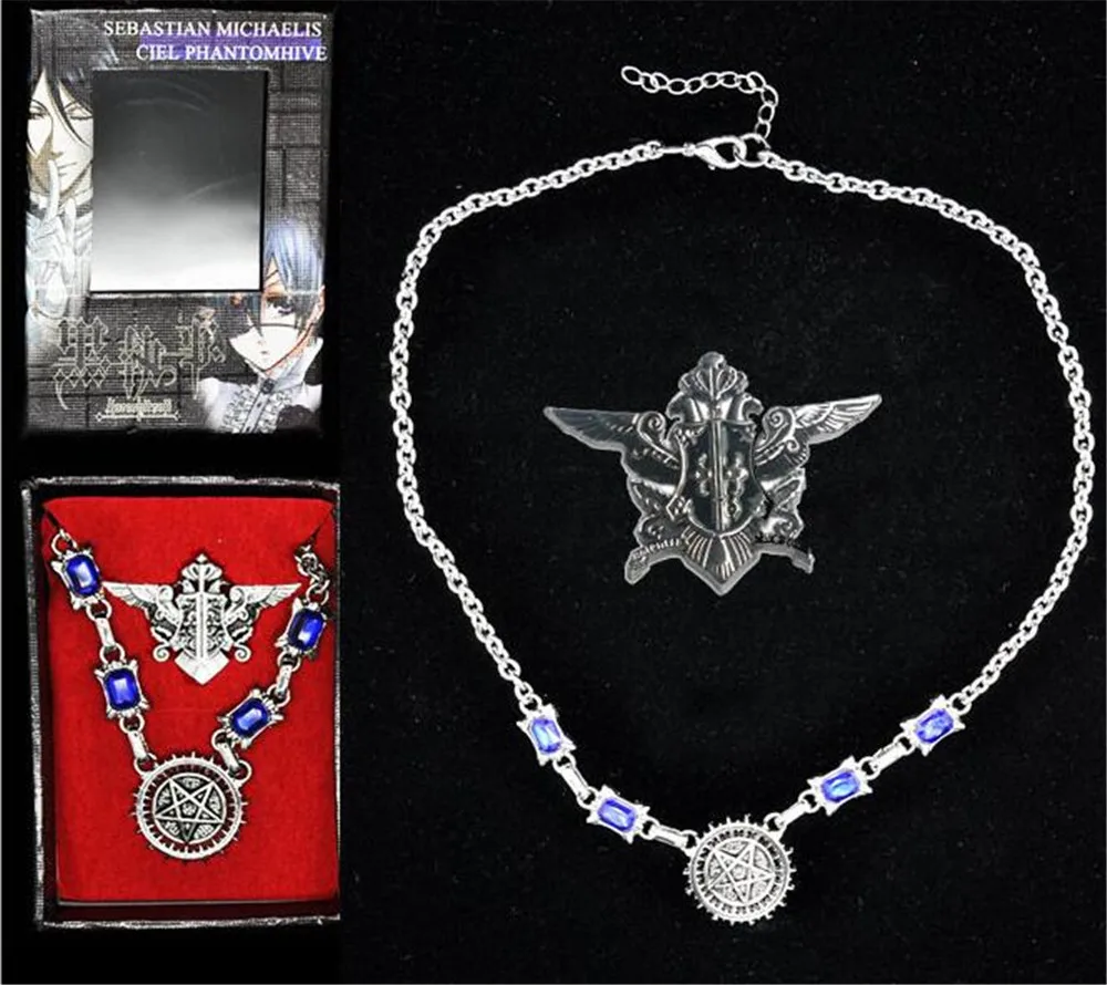 Черный Дворецкий металлический браслет-кольцо Kuroshitsuji Ciel Phantomhive Себастиан Микаэлис аксессуары для косплея A1036