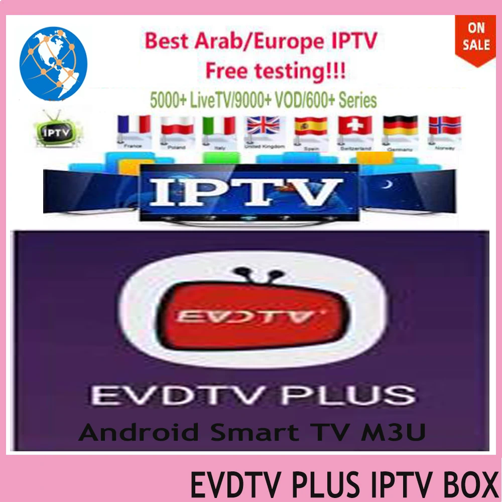 

EVDTV PLUS IPTV Package For Saudi Arabia USA 4K UHD Channels Pakistan Romania Spanish French Arabic Germany TV VOD 9000+