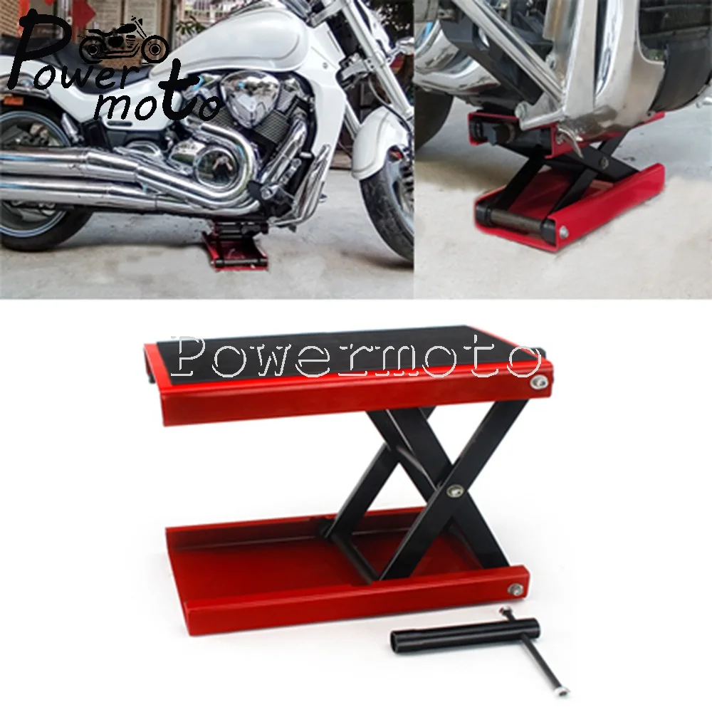 Apextreme 1100 LB Motorcycle Lift Center Scissor Lift Jack Wide Flat Hoist Stand Bikes ATVs Garage Repair Stand 