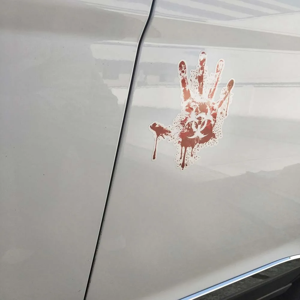 YJZT 12 2 см * 15 кровяная печать рук Biohazard зомби забавная наклейка для автомобилей
