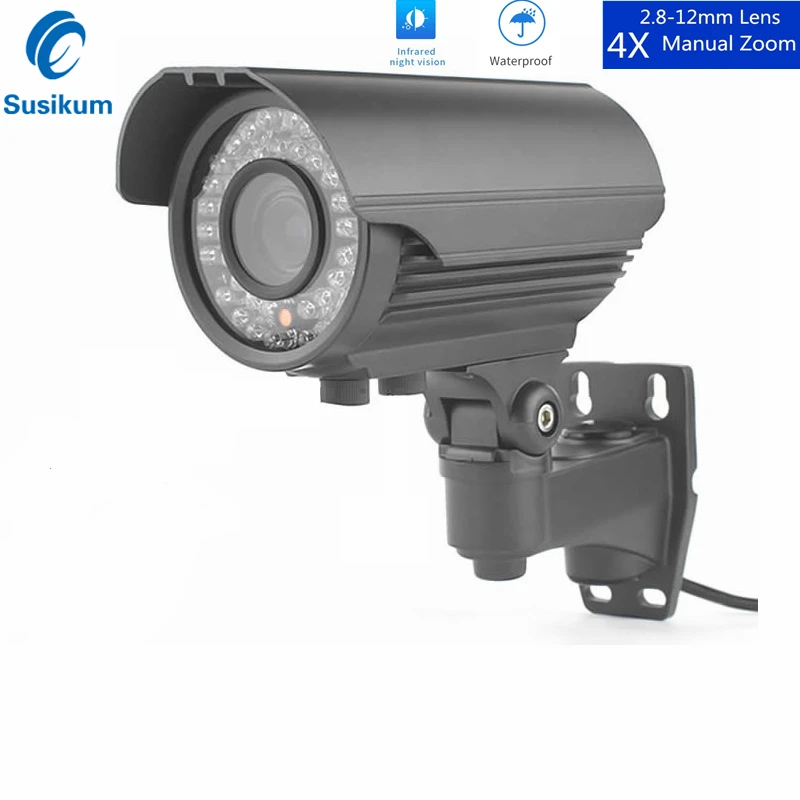 2MP 2,8-12 мм объектив 48 в POE ip-камера наружная металлическая инфракрасная камера ночного видения Пуля варифокальный зум Водонепроницаемая камера 1080P