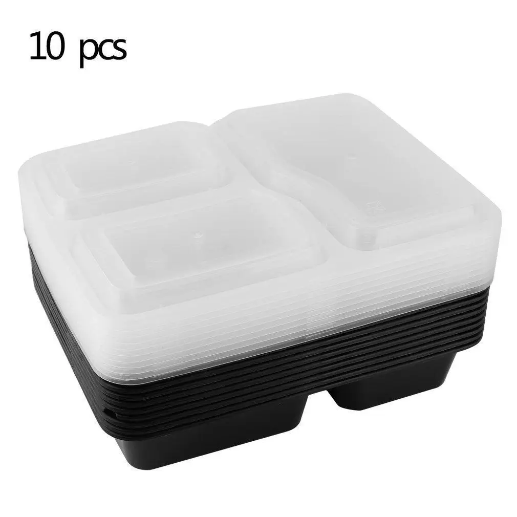 Microwavable 3 отсека многоразовый Ланч-бокс Bento Контейнер для хранения еды AU2