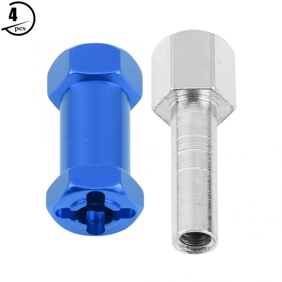 25mm blue 4 шт. 12-25 мм RC шестигранное колесо концентратор металлический адаптер обновление аксессуар для D90/AX10/CC01/SCX10/F350 RC Гусеничный альпинистский автомобиль - Цвет: 25mm blue