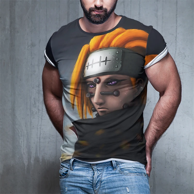 

2020 new summer naruto flag wood kakashi men and women tops boys and girls street comfortable high texture casual T-shirt