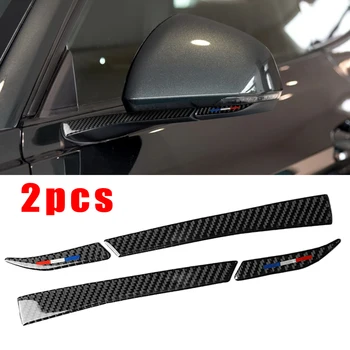 

For Ford Mustang Side Mirror Trim Decal Decor 2pcs Carbon Fiber Rearview Sticker Brand New