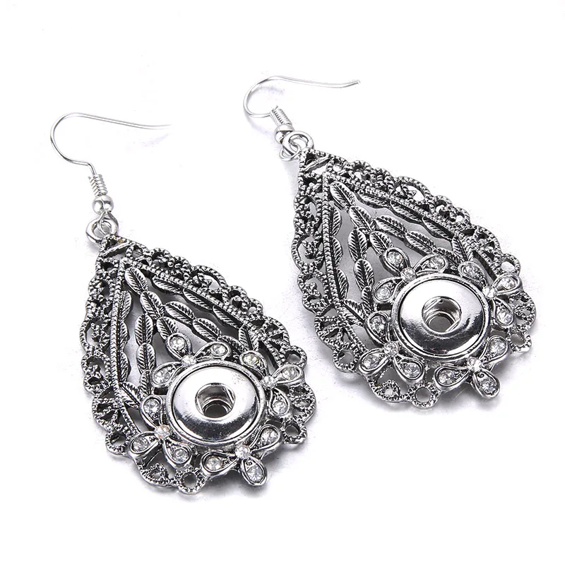 Новые 12 мм оснастки серьги винтажная Капля воды серьги Этнические выдалбливают Мини Кнопка Серьги Кристалл Стразы для женщин - Окраска металла: 11