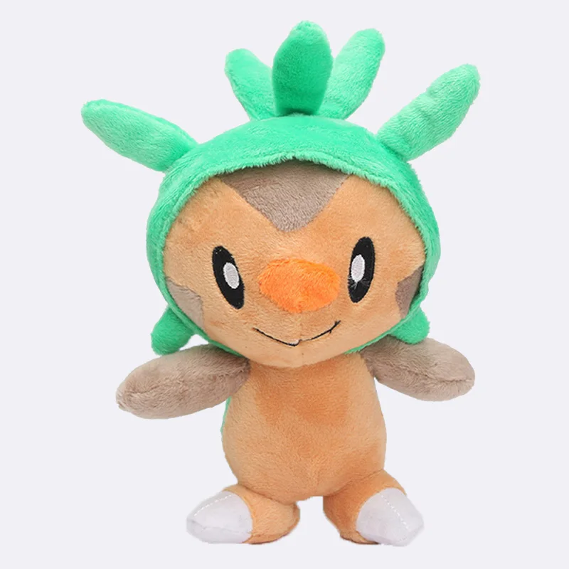 10-20CMplus Cubone Chespin Froakie Marill Jirachi Lucario Chikorita Oddish Togepi Fennekin Lugia Sylveon Snorlax Ampharos Toys - Цвет: Chespin 22CM