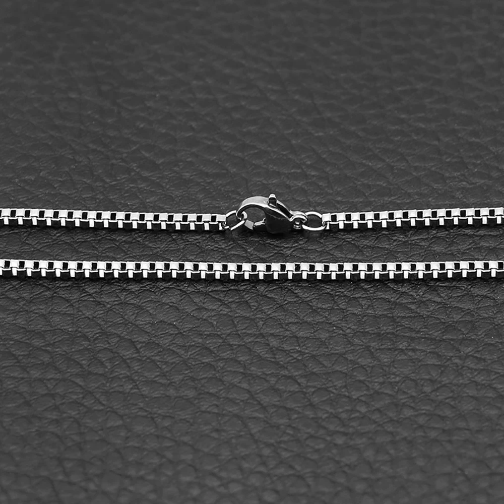 Stainless Steel Box Chain Necklace DIY Jewelry Findings Making Men Women Link Chains Accessories 1.5mm 2mm 2.5mm 3mm stainless steel necklace metal necklace sterling chain necklace