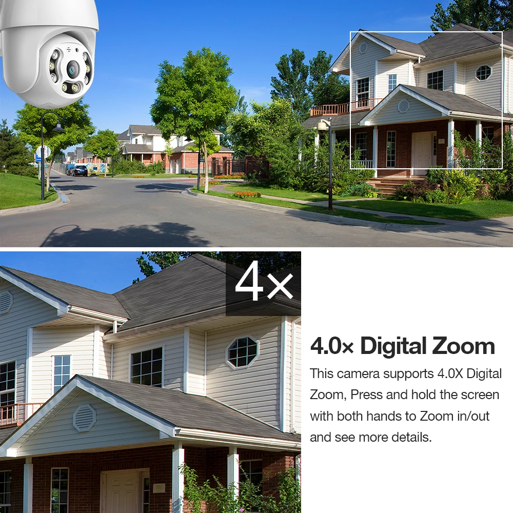 5MP PTZ Wifi IP Camera Outdoor 5X AI Human Detect Auto Tracking Wireless Camera Audio1080P 3MP Security CCTV Surveillance Camera