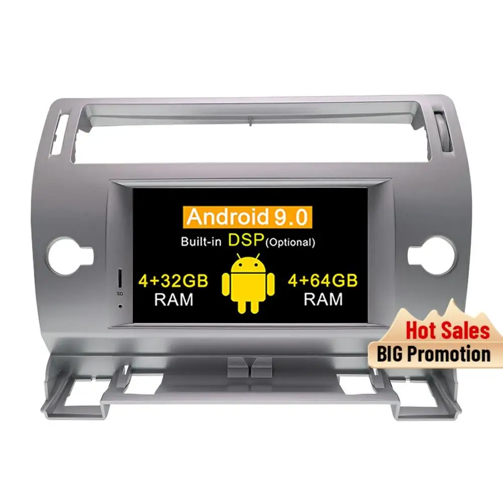 Автомобильный DVD-плеер DSP 4 + 64G Android 9 0 GPS Glonass Navi для Citroen C4 C-Triumph C-Четыре 2005 2006 2007- 2009