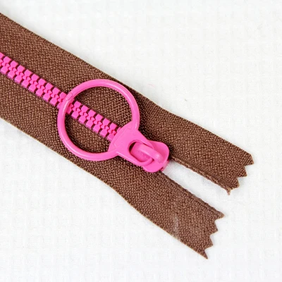 coffe rose 3# Closed End Resin Zippers Pull Ring Zip Slider Head for DIY Handmade Crafts Sewing Bags Wallet Purse Cloth Accessories zipper - Цвет: coffe rose