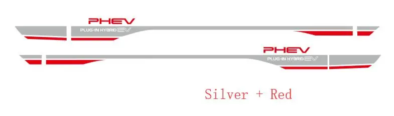 Silver-Red Спортивные полосы Авто двери боковой юбки наклейки для Mitsubishi Outlander PHEV автостайлинг кузова Декор виниловые переводные наклейки - Название цвета: Silver-Red