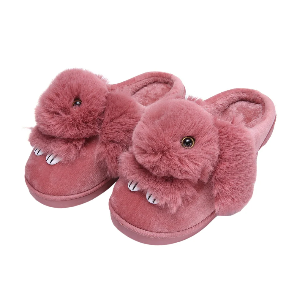 

Cute Bunny Slippers Indoor Hot Warm Women Animal Winter Fur Home Slipper Shoes Female Nonslip Funny Rabbit Furry House Slippers