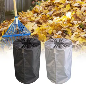 

30L Oxford Cloth Garden Drawstring Waste Bags Heavy Duty Garden Leaf Bag Reusable Folding Yard Waste Bag Container Leaf Bin 30E