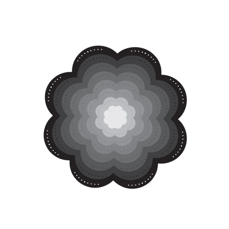 Layered Geometry Die Cut Metal Cutting Dies Stitched Circle Oval Love Star DIY Scrapbooking Craft Embossing Dies 2021 Hot Sale