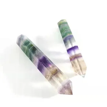 

7 Chakra energy healing Double Terminated Quartz Crysal Fluorite Stone Points Gemstone Wands