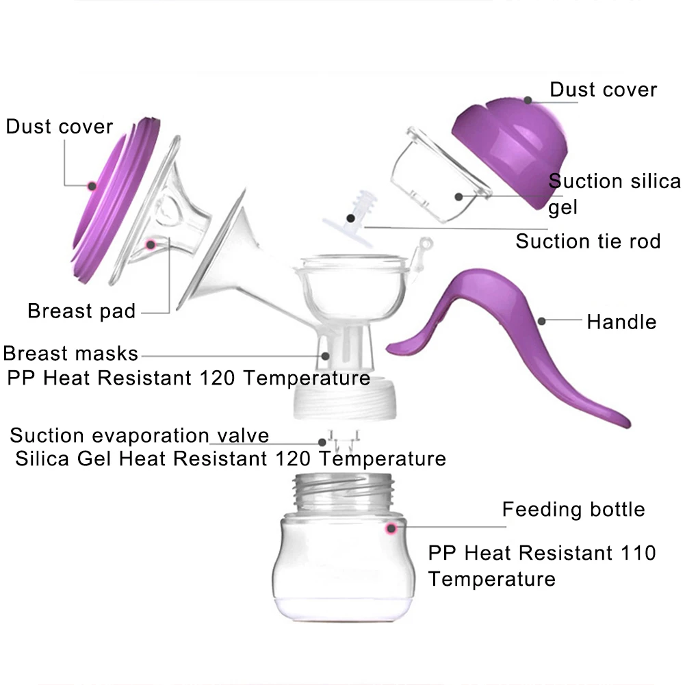 150 мл ручной молокоотсос для кормления, на присоске устройство для кормления грудью полипропилен Силикон Портативный молокоотсос