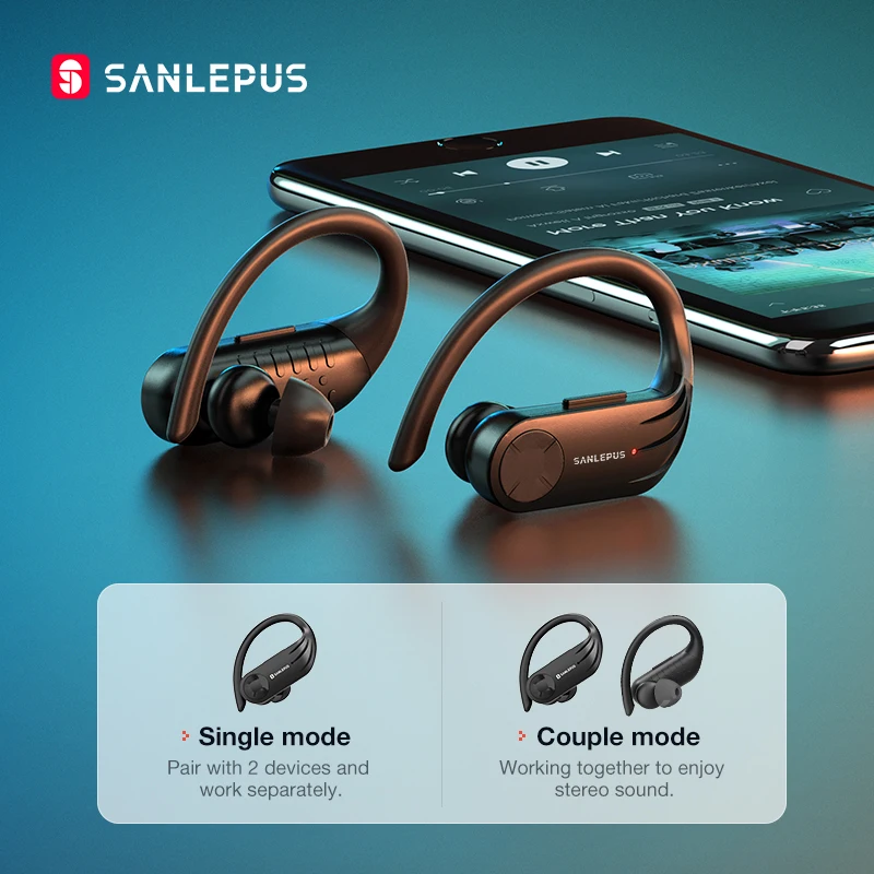 Беспроводные наушники SANLEPUS Bluetooth 5 0 TWS со светодиодным дисплеем гарнитура с