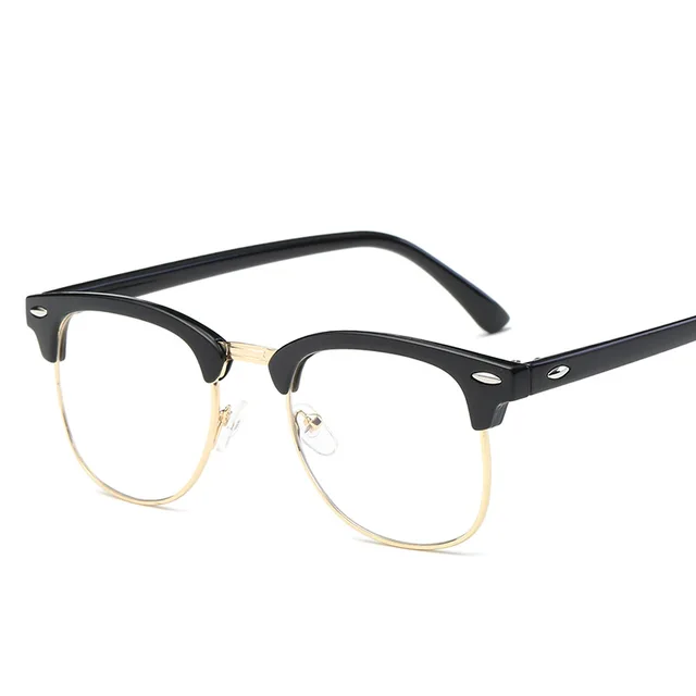 Round Men Women Anti Blue Light Glasses Frame Fatigue Computer Radiation Protection Spectacles Filter Blocking UV400 Mobile Game black gold