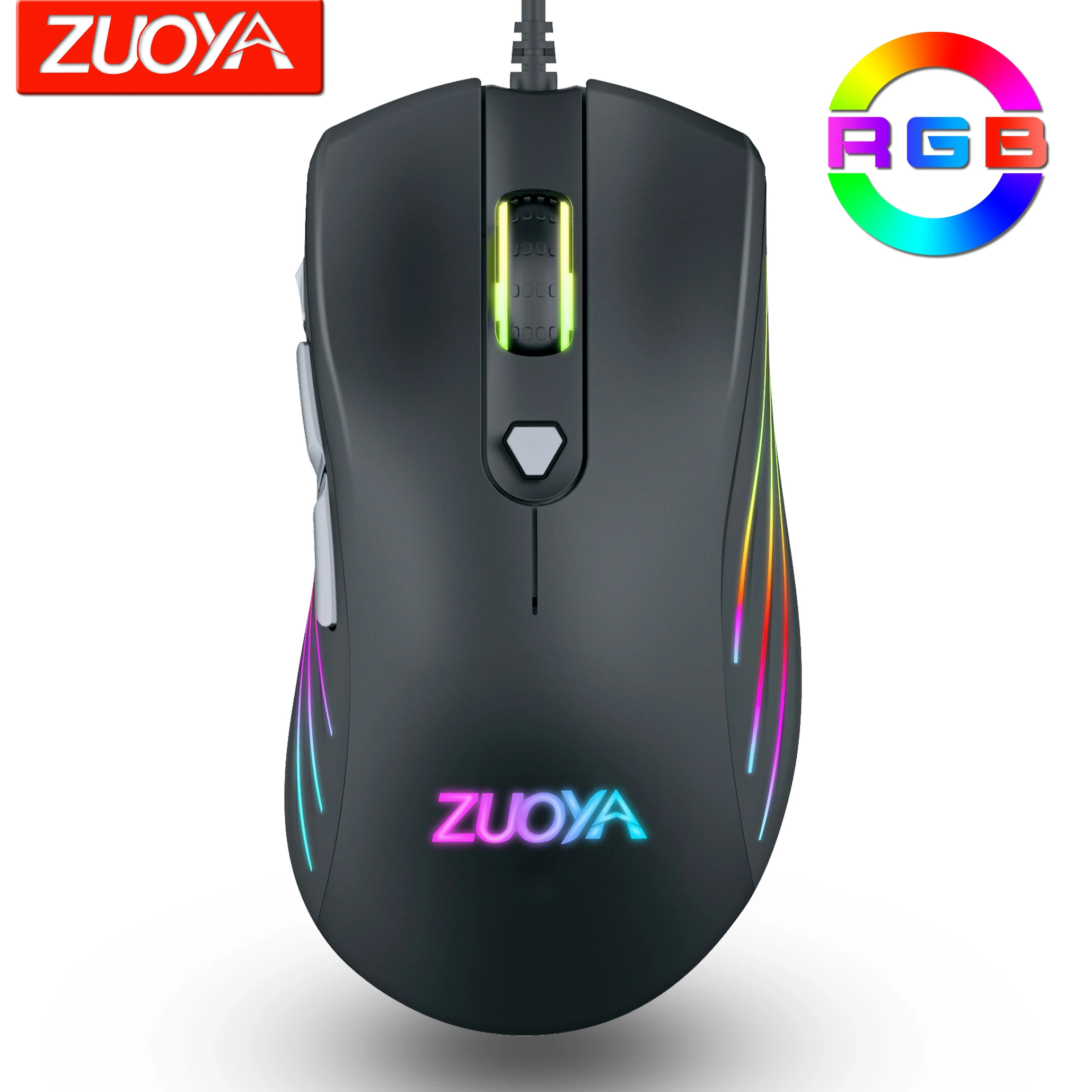 ZUOYA Professional Gaming Mouse RGB Backlight Wired Mice Game Optical Sensor 3200/7200 DPI For FPS