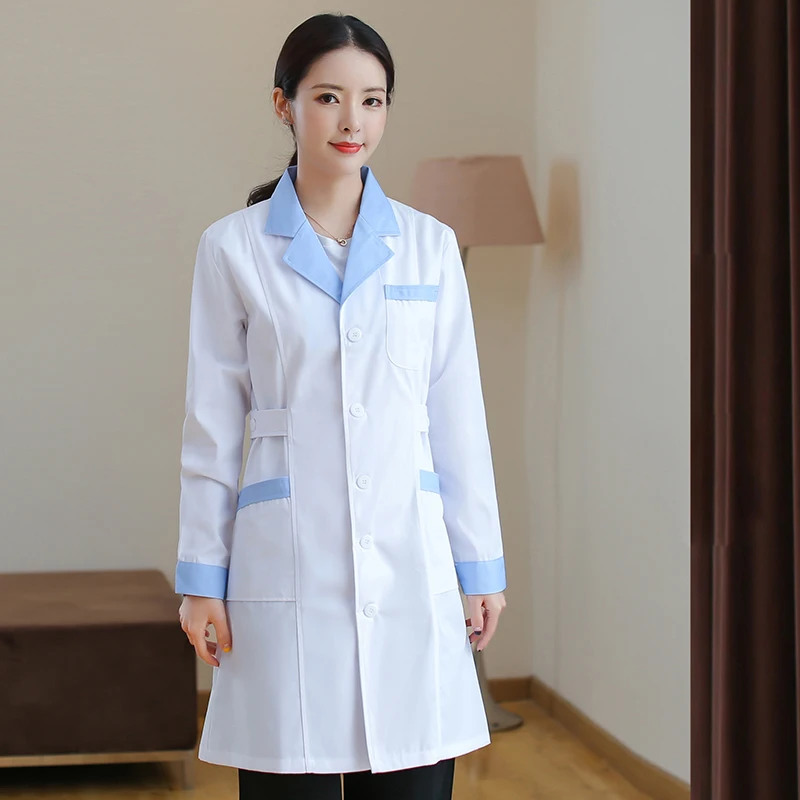 Униформа медсестры для женщин, медицинская хирургическая униформа, аптека, костюм врача, рабочая одежда, Женская Больничная медицинская одежда, белые пальто