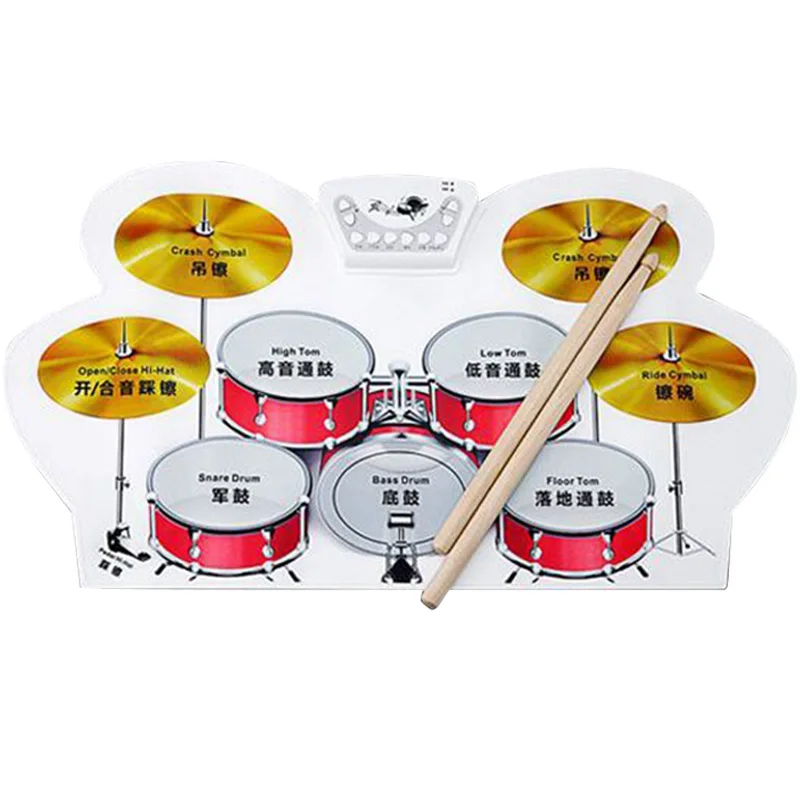 

Portable Electronic Roll Up Drum Pad Kit Silicon USB Silicone Electronic Drums,Electronic Drums, Analog Drums Foldable
