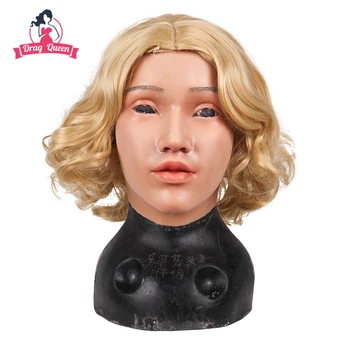 

Female Adult Realistic Silicone Mask Hood Full Face Crossdresser Face Transplant Female Face Party Halloween Carnival Masks