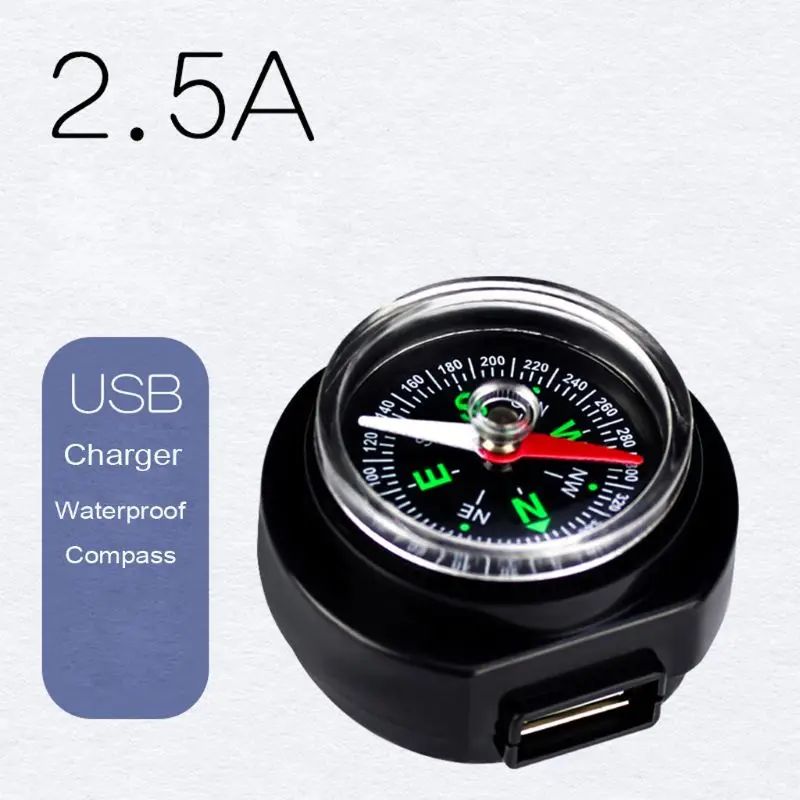 12V 24V мотоциклов Водонепроницаемый USB Зарядное устройство Мощность адаптер с компасом