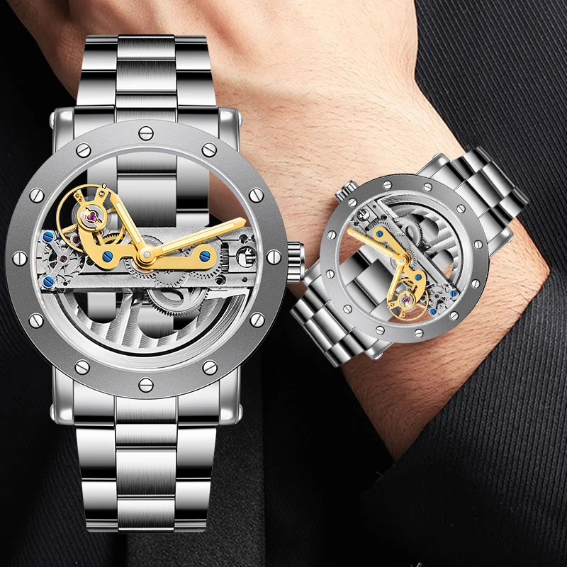 

Forsining Fashion Transparent Mechanical Wristwatch Brand Men's Business Casual Watch Waterproof Luminous Sports Men's Watch
