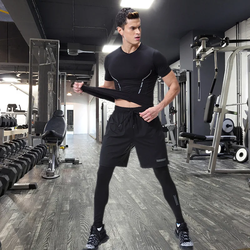 

Man Gym Fitness SPORT Suit Clothes Men's Running Wear Quick DR