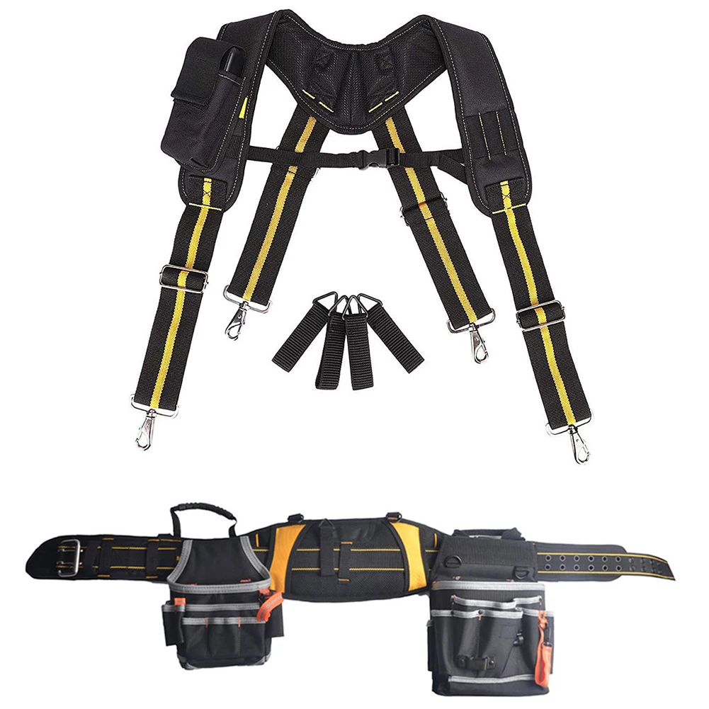 Tool Belt Suspenders Pouch Bag Nail Pocket Set Adjustable Lumbar