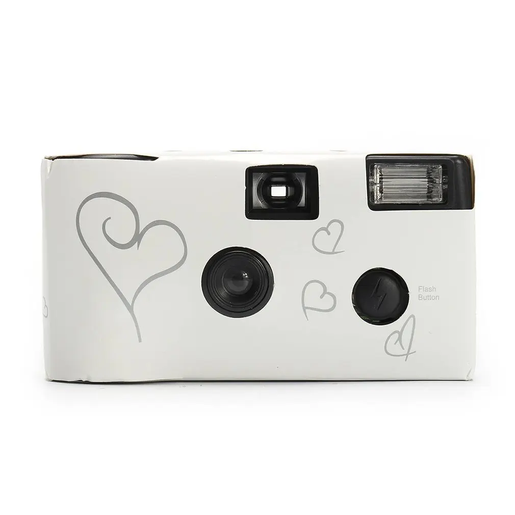 Film Camera 36 Photos White Photo Power Flash HD Single Use One Time Disposable Film Camera Party Birthday Valentine's Day Gift