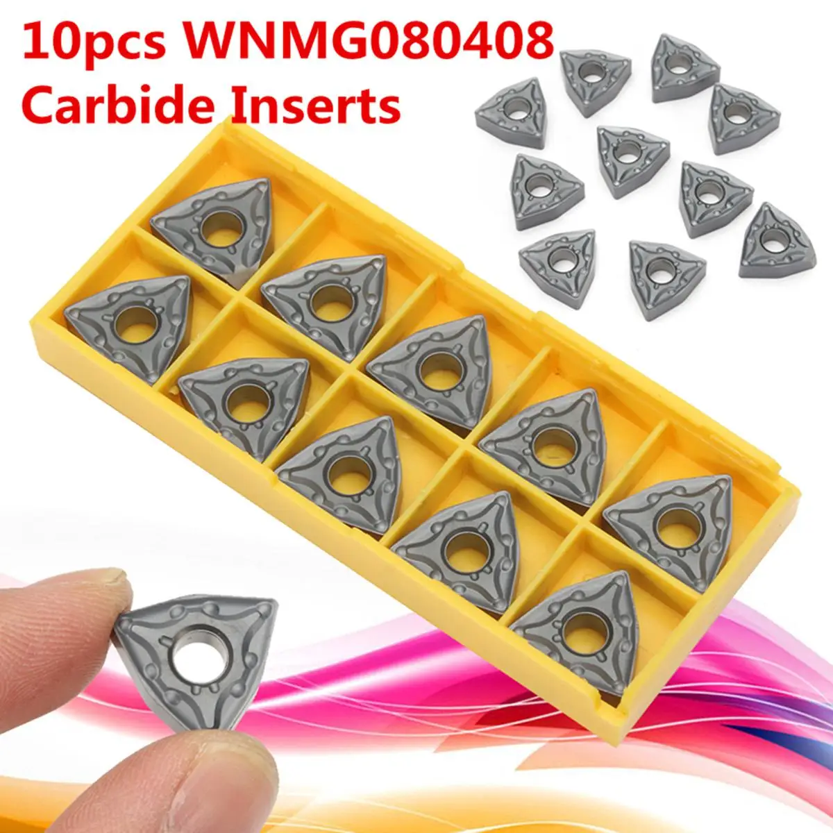 10PCS WNMG080408 Carbide Inserts External Turning Tool WNMG080408 Lathe Tools Milling Cutter CNC Tool