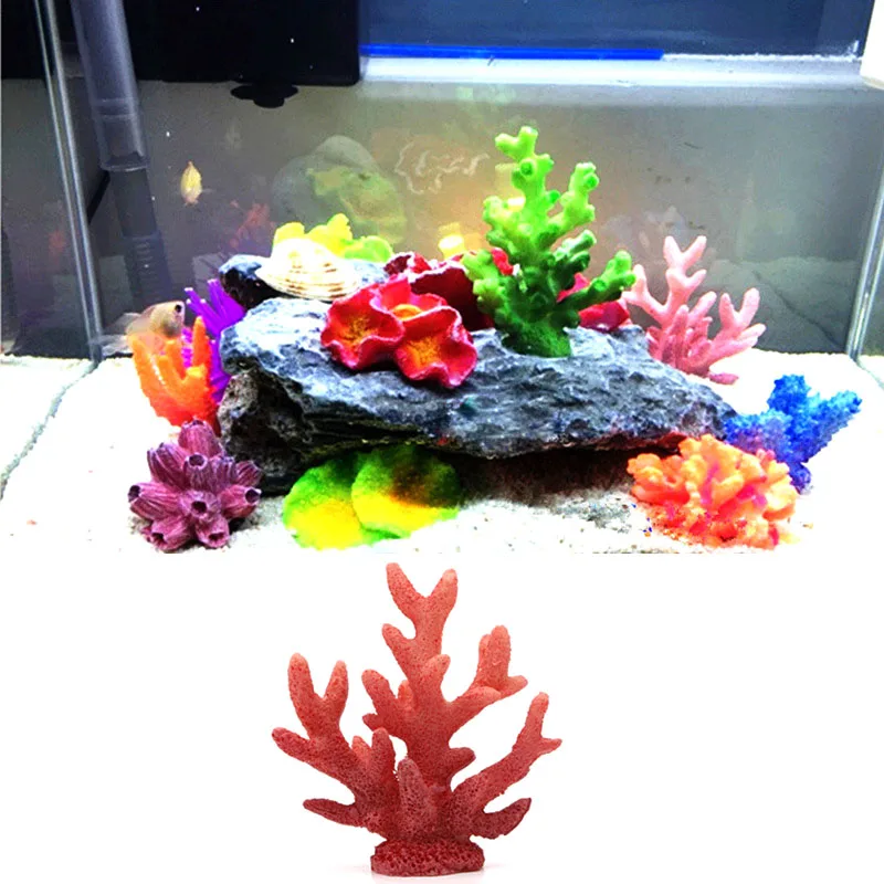 Various Styles Aquarium Fish Tank Landscaping Simulation Mini Coral Flower Family Red Coral Starfish Pet Supplies Ornaments