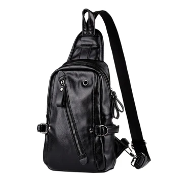 

Chest Bags Men's Shoulder Bag PU Shoulder Chest Casual Outdoor Sports Bag Shoulder Messenger Bag
