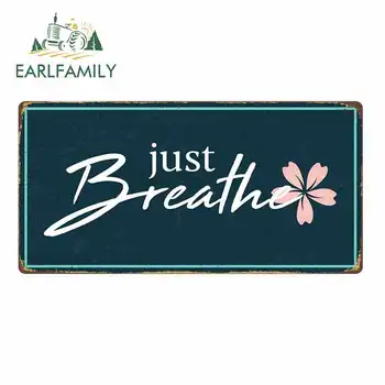 

EARLFAMILY 13cm x 6.5cm for Just Breathe Sign Funny Car Stickers Vinyl Windshield RV VAN Car JDM Accessories Graphics Sign Logo