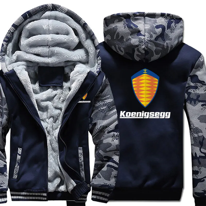 Hoodies men Sweatshirts Autumn Winter Thicken Koenigsegg sweatshirt Hooded zipper Casual coat Long Sleeve versized Hoodie jacket - Цвет: 1