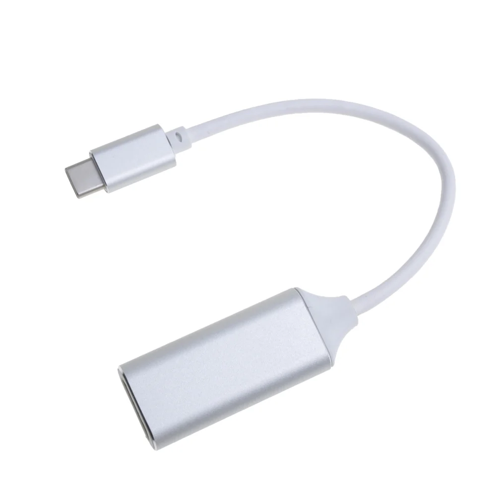 Тип C к HDMI кабель адаптер 4 к 30 Гц USB для ПК компьютер ТВ дисплей конвертер - Цвет: Белый