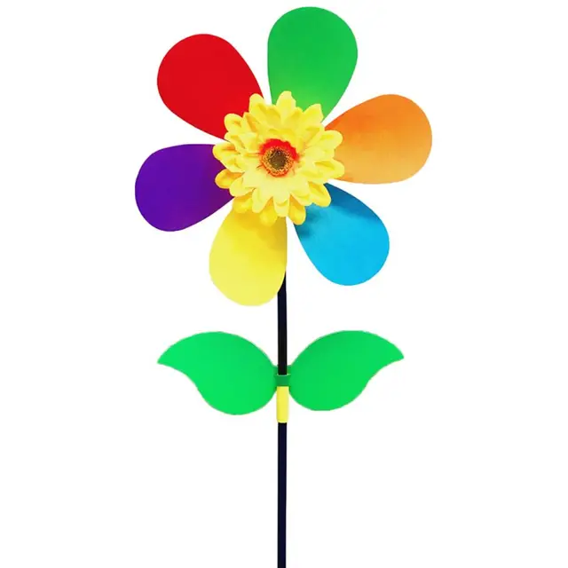 Colorful Sunflower Windmill Wind Spinner Pinwheel Garden Yard Decoration Kids DIY Toy Outdoor Gift 1