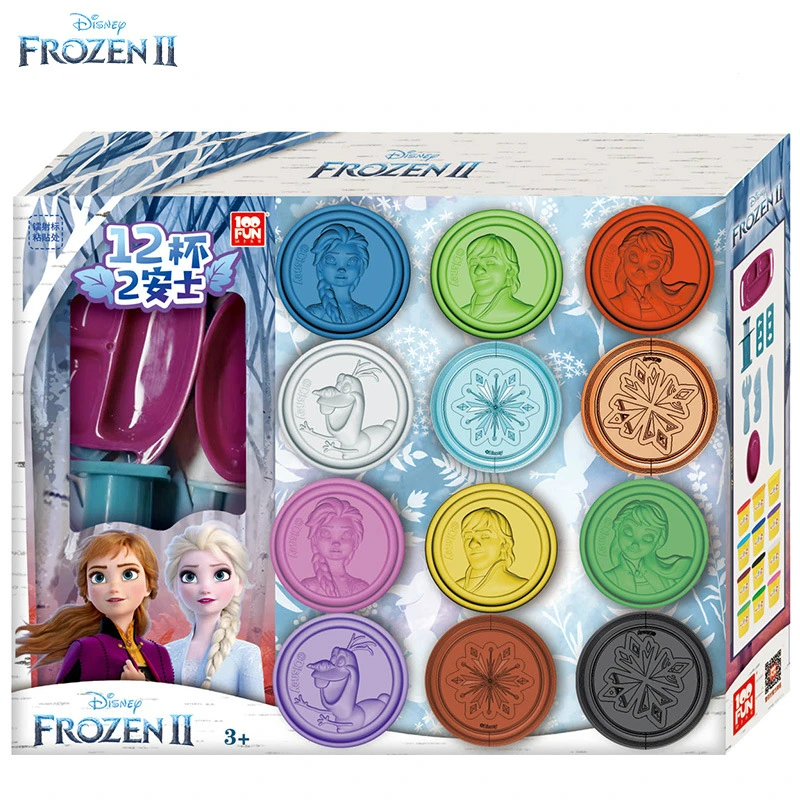 

Original Frozen2 Children's plasticine tool Mould Set 12 Color Wheat mud Handmade Diy Girls Toys