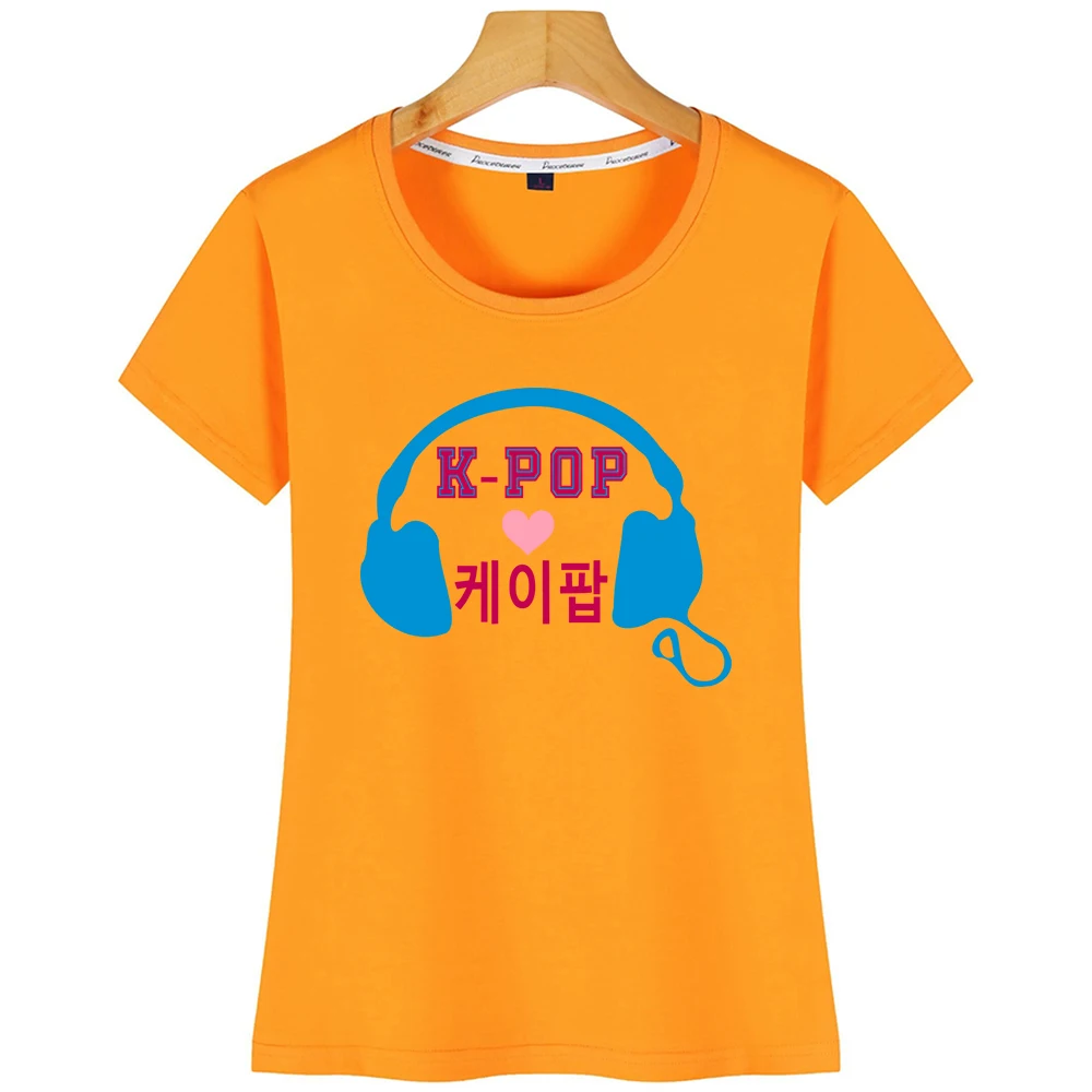 Топы Футболка женская Keep Calm And Listen To K Pop Love Kpop комические надписи на заказ