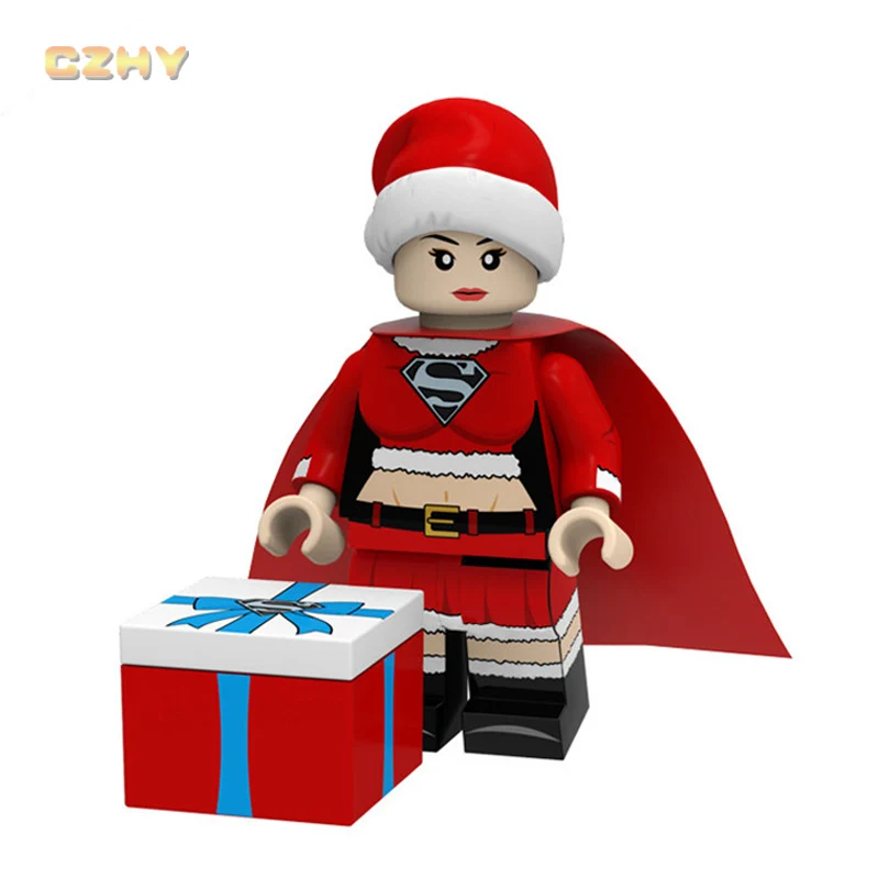 

Super Girl DC comics Christmas Blocks Gift Flash Santa Claus Old Granny Legoeinglys Bricks Model MINIFIGURED Toys for Children