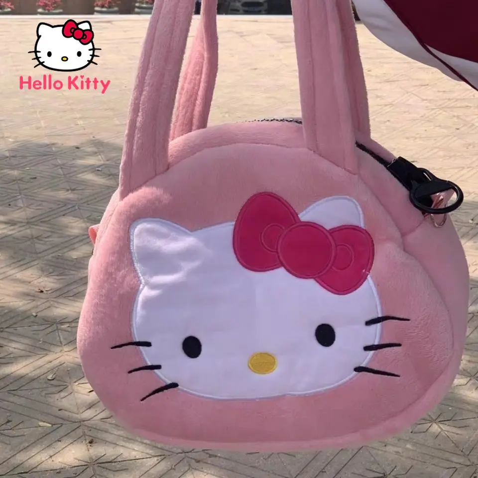 

Hello Kitty Cute Large-capacity One-shoulder Diagonal Bag Plush Bag Student HandbagSuitable for girls