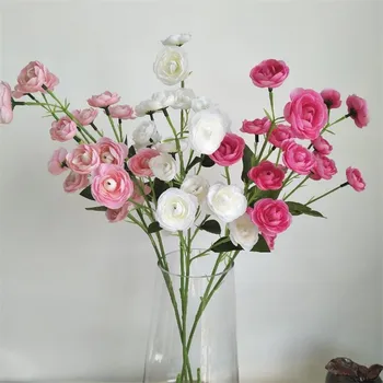 

7Pcs Long Stem Camellia (18 heads/piece) 28.74" Length Simulation Tea Rose for Wedding Home Decorative Artificial Flowers